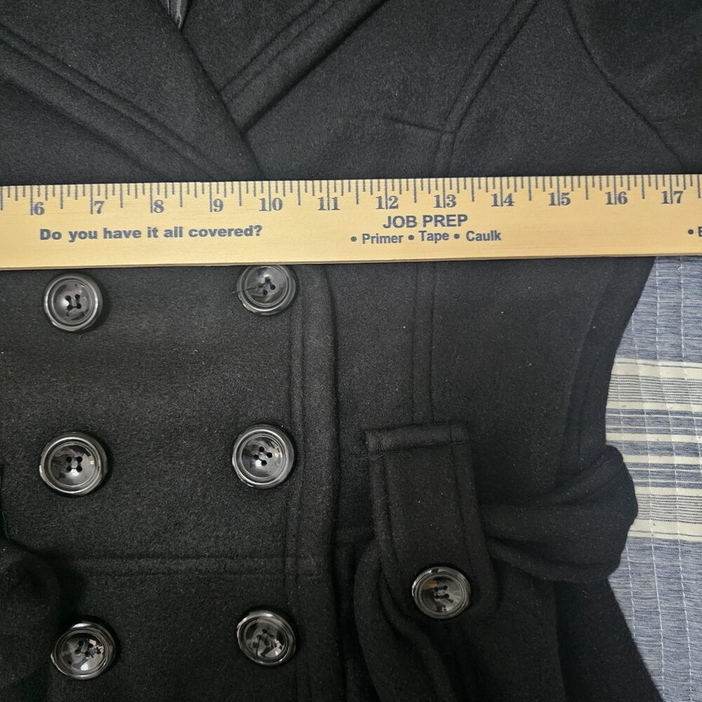 NEW Stylebook Trendy Plus Size Double-Breasted Black Peacoat – Size Small - Picture 5 of 6